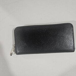 Unica! La Farenze Wallet Black Textured Leather Zip Wallet